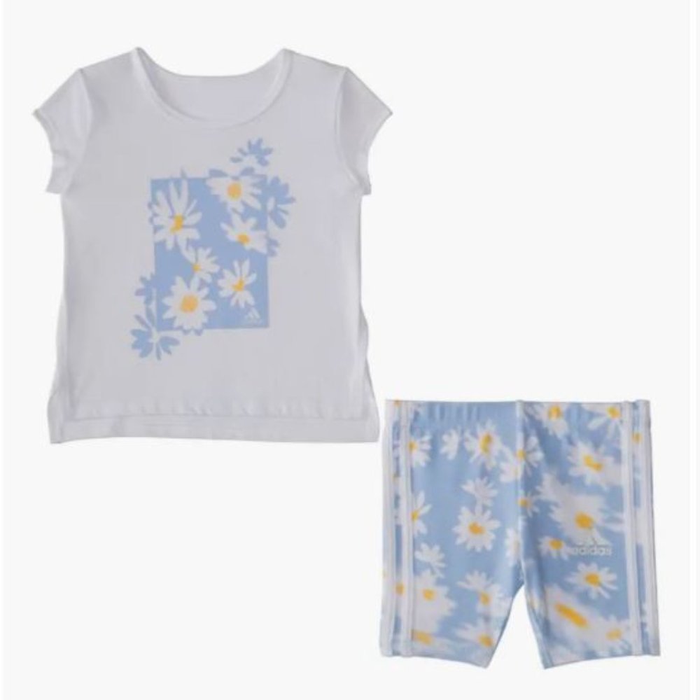 NWT adidas Kids' T-Shirt & Bike Shorts Set